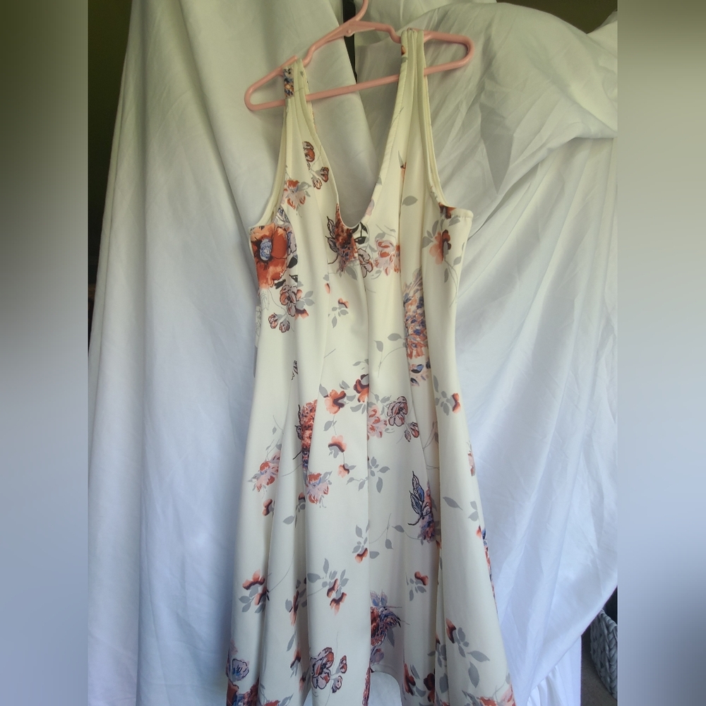 Mesmerized V neck floral White Dress